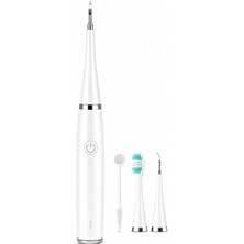 Diş Taşı Temizleme Cihazı Şarjlı Diş Fırçası Sonik Ultrasonik Akıllı Diş Taşı Temizleyici 5 Mod Ipx8 (Beyaz)