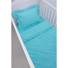 Çam Göbeği Renk Fırfırlı Bebek Nevresim Takımı, 60X120 - 70X140 - 80X130 Beşik Uyumlu