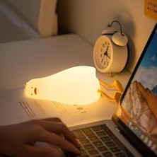 Çocuk Gece Lambası Yumuşak Dokunmatik Rgb Renk Modu,emzirme Işığı Bebek Odası,dokunmatik Kontrol, USB Şarjı (Bpa Içermez) (Yatan Ördek)