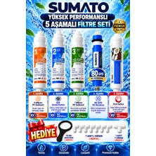 Sumato 5'li Filtre Seti Kapalı Kasa Su Arıtma Cihazı Filtresi Membranlı Yüksek Performans