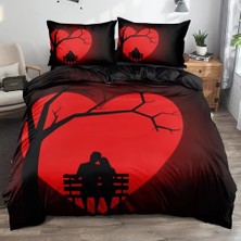 King Size Nevresim Takımı Romantik Aşk Nevresim Takımı Fermuarlı Nevresim Takımı Aldults Çocuklar Için Yumuşak Hipoalerjenik Mikrofiber Yorgan Kılıfı