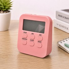 DOL288 Pembe Öğrenci Masaüstü Dijital Timer | Alarmlı Geri Sayım, Kronometre ve Saat Modu | Büyük LCD Ekran | Manyetik Zamanlayıcı