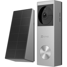 Pratik Ev Hp3 Pro 3mp 2k Kablosuz Görüntülü Kapı Zili; Bataryalı, Güneş Paneli Dahil, Insan Algılama, Çift Yönlü Konuşma