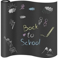 Pratik Ev 100X30 cm Büyük Boy Yapışkanlı Kara Tahta, Tebeşir Hediyeli