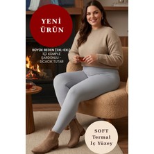 Bigiyin Kadın Büyük Beden Içi Şardonlu Dalgıç Kumaş Termal Tayt Yüksek Bel Kışlık Sıcak Tutan Esnek Tayt (2xl - 6xl)