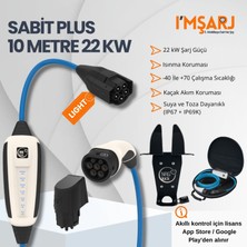 Nrgkick 22KW 32A Taşınabilir Şarj Istasyonu (Sabit Plus Light Set 10M Duvar Askı Aparatlı Çantalı Monofaze Trifaze Uyumlu Ac Mobil Wallbox)