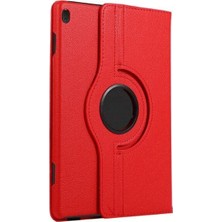 Pratik Ev Lenovo M10 TB-X505F X505X X605L X605F Uyumlu Kırmızı 360 Derece Döner Standlı Kılıf