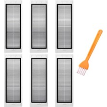 Pratik Ev Roborock S5 Max, S6 Pure, S6 Max, S6 Maxv, S65, S60, S6, S55, S51, S50 ve S5 Için 6 Adet Hepa Filtre