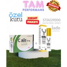 Vako Çialis1 20 Mg 4'lü Kutu + Stâg 9000 Geciktirici Sprey Set Halinde Etki Garantili Geciktirici Sertleştirici Azdırıcı Libido Güç Kuvvet Performansa Destek Seti Cia_lis1 Çia_lis Hap Cialis_fiyat