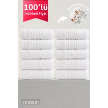 Anılsan 100'lü Greek Sarı Banyo Havlusu - 70x140 Cm, 490 Gr, %100pamuk, Spa Ve Otel Havlusu (10 Adet)