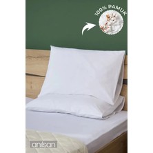 Anılsan Camelia 2'li Bej Yastık Kılıfı – 50x70 Cm, %100 Pamuk