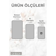 Anılsan 3'lü Mavi Greek Havlu Seti %100 Pamuk - 1 Adet El Havlusu 1 Adet Yüz Havlusu ve 1 Adet Banyo Havlus