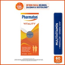 Pharmaton® Vitality® 60 Tablet- Pharmaton Vitality Multivitamin ve Mineral Desteği Ginseng G115 Enerji 60 Tablet