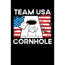 Pratik Ev Team Usa Cornhole: Dot Grid Jounal Todo Exercise Book Or Diary 6" x 9" (15.24 x 22.86 Cm) 120 Pages