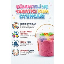 Farbu Oyuncak 6 Kalıp Hediyeli Kinetik Oyun Kumu Kolay Temizlenen Parlak Kurumayan Güvenli Eğitici Oyuncak Kum