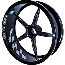 Pratik Ev Gp Flag Damalı Taş Grisi Iç Jant Şeridi Sticker