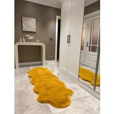 Doğuş Peluş Halı Ultra Soft Hardal Yumuşak Dokulu Peluş Halı Çift Kafa Post