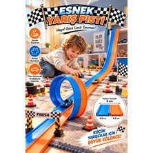 Plastmarket Esnek Yarış ve Aksiyon Pisti Araba Yolu Flex Track Oyun Pisti 4,5 Metre Çift Renkli