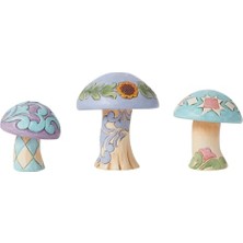 Pratik Ev Heartwood Creek Nature's Meadow Mushrooms Minyatür Heykelcik Seti, 6,5 Cm, Çok Renkli