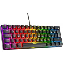 Lecoo GK601 Kablolu Red Switch 62 Tuş Rgb Mekanik Oyuncu Klavyesi Türkçe Q Siyah