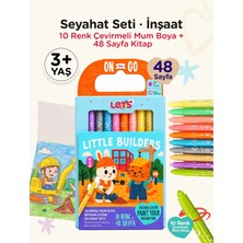 Mum Boya Seyahat Seti – 10 Renk + Boyama Kitabı İnşaat Temalı | Let's