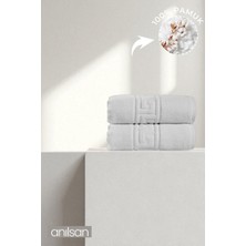 Anılsan 2'li Beyaz Greek El Havlusu - 50x90 Cm, 225 Gr, %100 Pamuk, Spa Ve Otel Havlusu