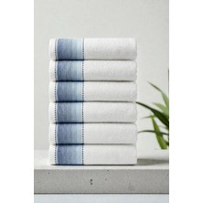 Anılsan 6'lı Selina Mavi El Havlusu - 50x100 Cm, 235 Gr, %100 Pamuk, Spa Ve Otel Havlusu