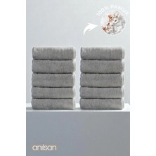Anılsan 10'lu Düz Beyaz El Havlusu - 50x90 Cm, 225 Gr, %100 Pamuk, Spa Ve Otel Havlusu