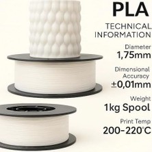 Pla+ Filament 1.75MM 1 kg - Soft Beyaz