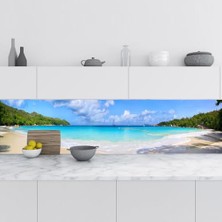 Pratik Ev Mutfak Tezgâh Arası Fayans Kaplama Folyosu, Seyshelles, 60X500 cm