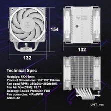 Scythe Mugen 6 Tuf Gamıng Edıtıon Beyaz, 120MM Wonder Tornado Fanlı Sessiz Hava Soğutucu, Intel Lga 1700 & Amd Am5/am4 Uyumlu – Tower Soğutucu