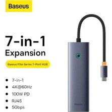 7W1 Ultrajoy 7 Bağlantı Noktalı Hub (Usb-C'den 1xHDMI4K@30Hz+2xUSB 3.0+1XPD+RJ45+SD/TF3.0)