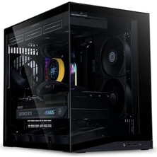 Pratik Ev O11 Dynamic Mini V2 Flow Bilgisayar Kasası Siyah, Kompakt Atx Orta Boy, Iki Bölmeli, Temperli Cam, 5 Fan Önceden Kurulmuş