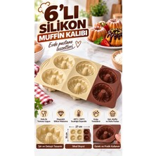 Plastmarket 6 Bölmeli Silikon Kek Kurabiye Çikolata Kalıbı