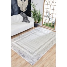 Apex Halı Viskon Bambu Dokuma Halı Yumuşak Dokulu Modern Sık Dokuma Salon Halısı Queen 8106 Gri