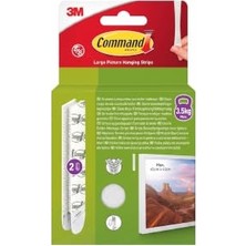 Pratik Ev Çerçeve; ™ 17206-2PK Büyük Boy ve Tablo Asma Bandı, Matkapsız, Hasarsız, Iz Bırakmayan Güçlü Duvar Askısı, 2'li Paket, Beyaz