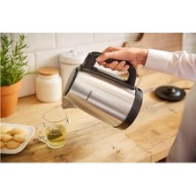 Daily Çelik Su Isıtıcı - 1.7l, 2200W, Işıklı Gösterge, 360° Döner Taban, Mikro Gözenekli Filtre, Yassı Isıtma Yüzeyi, Yaylı Kapak, Enerji Tasarruflu,