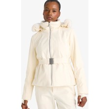 DeFacto Rüzgar Geçirmez Su İtici Slim Fit Dar Kesim Kemerli Kapüşonlu Softshell Kayak Montu F3525AX25WN