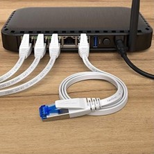 – Lan Kablosu Düz, Kırılmaz Yapı – 20M (Cat7 Kablo, 10 Gbit/s, Özellikle Esnek ve Kurulum Kablosu Olarak Uygun, Maksimum Fiber Optik Hız,, Beyaz)