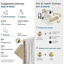 Amerock |-Havlu Halkası | 7-9/16 Inç (192 Mm) | Altın Şampanya | Boy | Havlu Tutacağı |-Banyo Donanımı |-Banyo-Aksesuarları