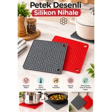 PLASTMARKET Petek Desenli Kare Nihale Isıya Dayanıklı Kaymaz Tencere & Çaydanlık Altlığı | Kalburabastı Şekillendirme Matı | Karışık Renk