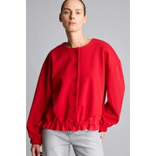 DeFacto Bisiklet Yaka Beli Bağcıklı Relaxed Fit Hırka I2728AX26AU