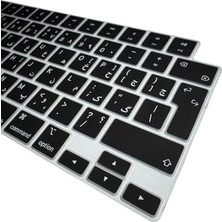 Siyah MacBook Air 13,6 Inç Farsça Klavye Koruyucu Persian Harf Baskılı A2681 M2 Air 15,3 Pro 14 16