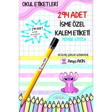 Pratik Ev Okul Etiketi Kalem Etiketi Isimli Kişiye Özel Pembe Canavar 294 Adet