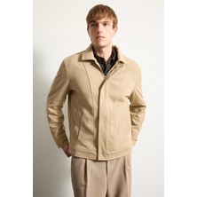 DeFacto Regular Fit Polo Yaka Mont Bej-BG717 Erkek Konforlu Tasarım F8482AX26SP