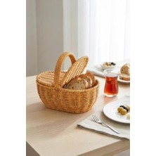Pratik Ev Sepet; Oval Hasır Rattan Mini Kulplu, BB6069