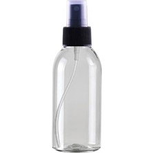 Pratik Ev 10'lu 100 ml Şeffaf Spreyli Pet Şişe Seti, Siyah Sprey Başlıklı Boş Plastik