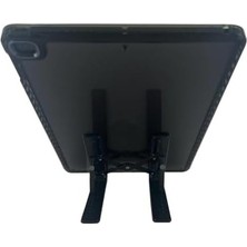 Mini Metal Stand Katlanabilir Çantada Taşınabilir Folding Alüminyum 8 Kademeli Telefon ve Tablet Standı 13 cm Mini Dizayn | RT008 Siyah