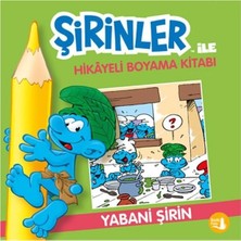 Şirinler ile Hikayeli Boyama Kitabı - Yabani Şirin