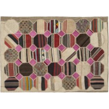 Apex Halı El Dokuması Patchwork Vintage Yün Pamuk Renkli Halı 11537 161 x 299 cm